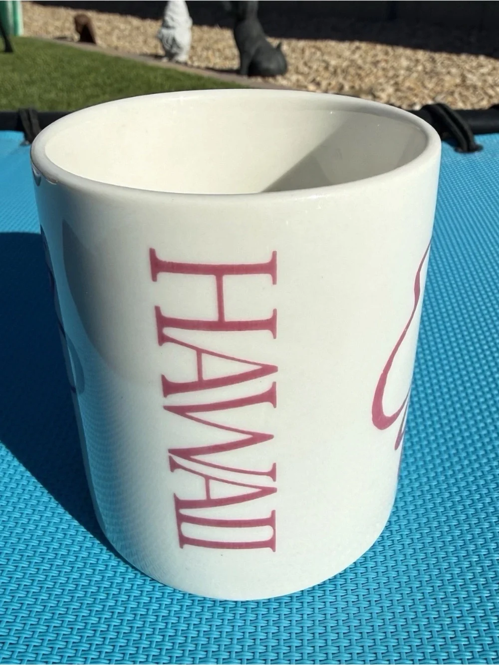 Vintage Hawaii Hilo Hattie Hibiscus Flower White Pink Ceramic Coffee Mug Cup